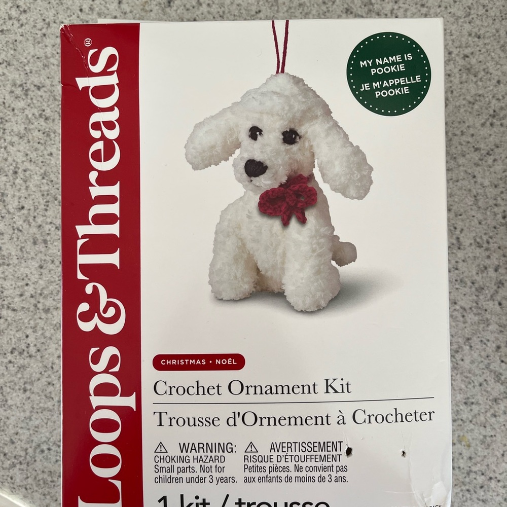 Loops & Threads White Poodle Crochet Ornament Kit - Pookie